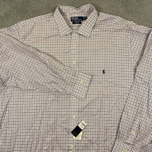Ralph Lauren Dress Shirt 4XLT Stanton Classic Fit Button Up Woven Plaid Pony NEW